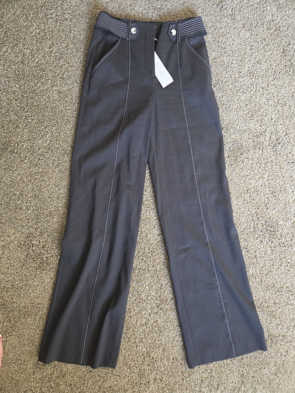 NWT Veronica Beard High Waist Wide Leg Trousers In Navy